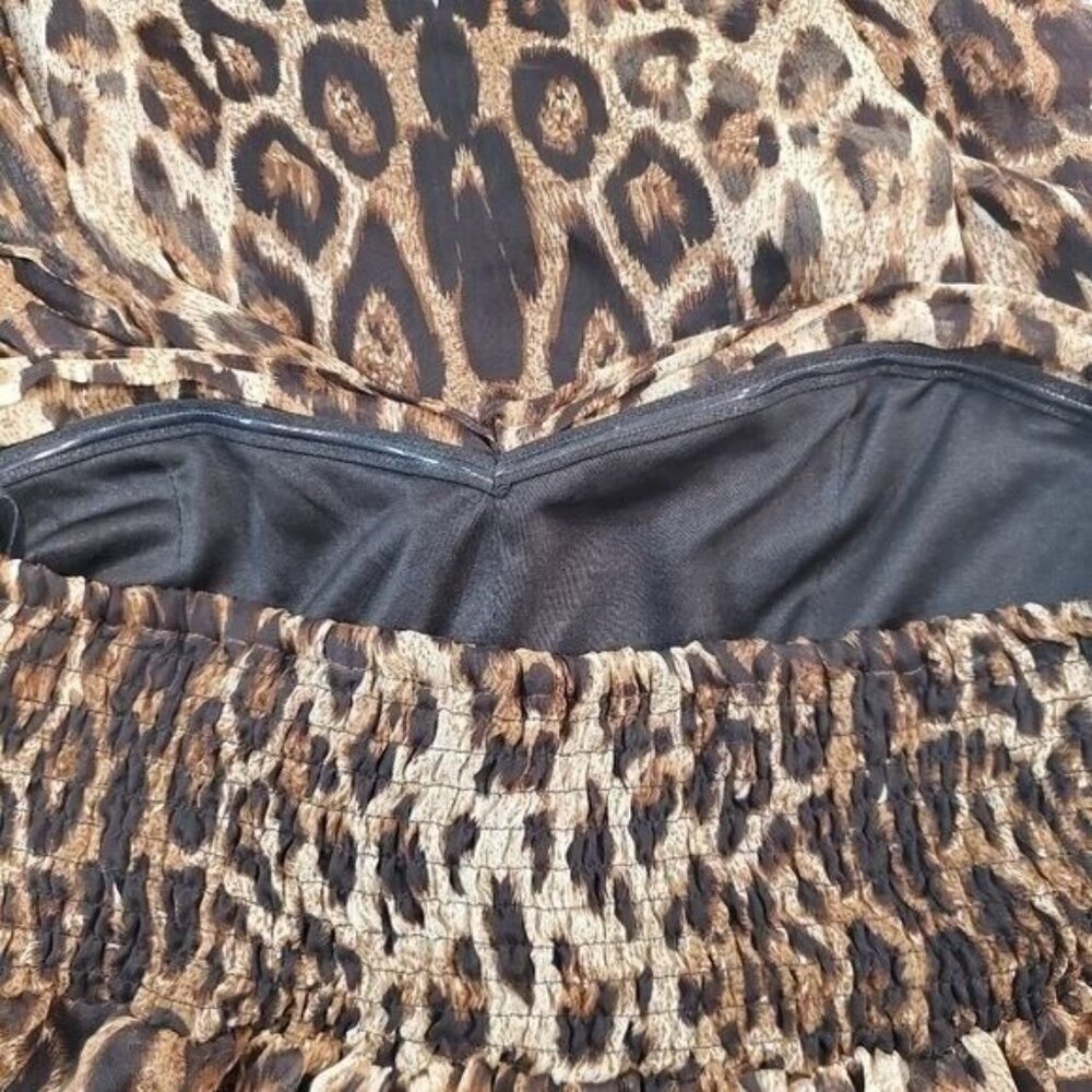 Sans Souci Leopard Print Strapless Maxi Dress Size Medium - Picture 9 of 9